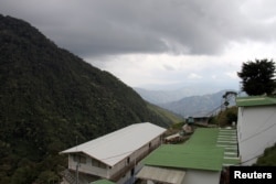 Offices of the AngloGold Ashanti's La Colosa exploration site are seen in Cajamarca, Colombia, Aug. 26, 2016.