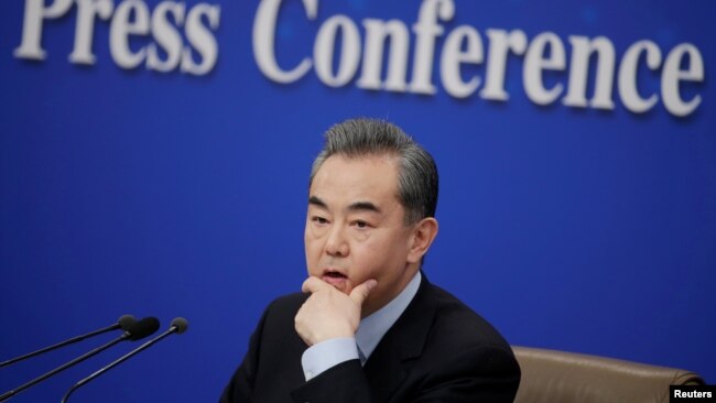 中国国务委员兼外长王毅2019年3月8日在北京“两会”记者会上