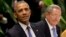 FILE - President Barack Obama, left, listens to a live band along with Cuba's President Raul Castro during a state dinner at the Palace of the Revolution in Havana, Cuba, March 21, 2016. 