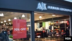 A|X Armani Exchange store in Prince William's county, Virginia, offers 70% discount at the start of holiday season, Nov. 21, 2016. (Photo: Diaa Bekheet)
