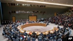 Rex Tillerson s'addresse au conseil de sécurité des Nations Unies sur la situation de la Corée du Nord. Le 25 décembre 2017