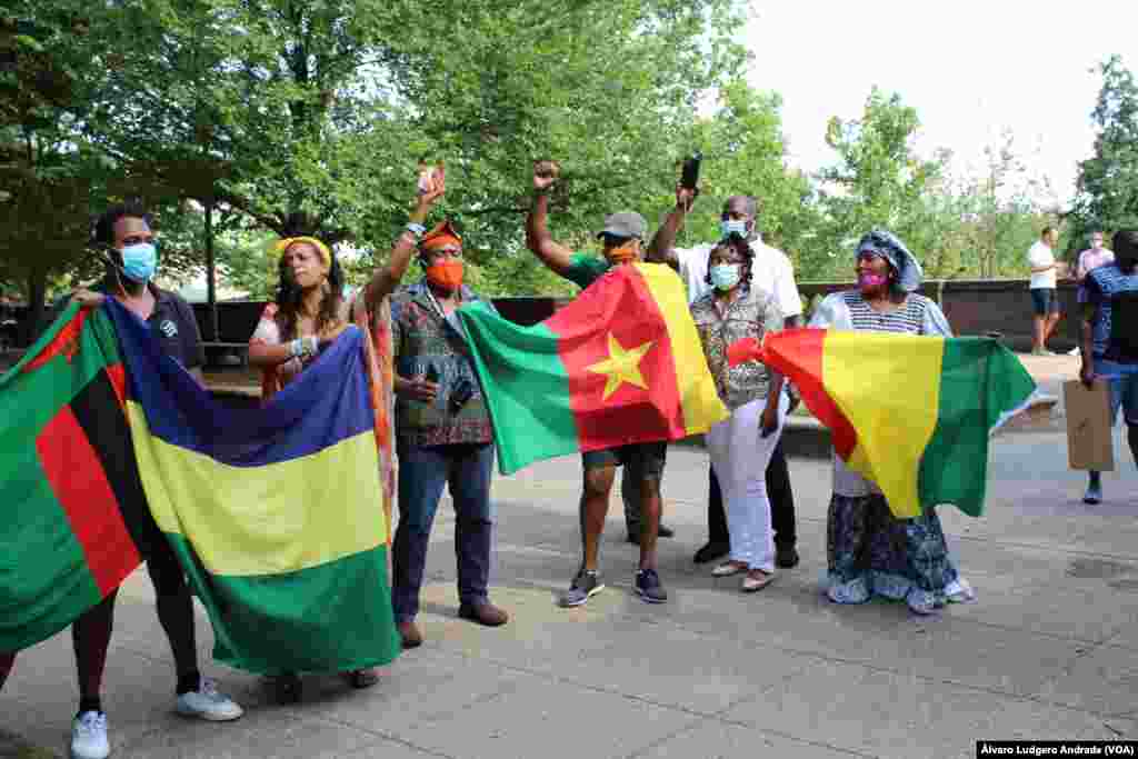 Manifesta&#231;&#227;o da di&#225;spora africana em Washington DC em solidariedade com o movimento Black Lives Matter. 