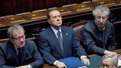 Italian Prime Minister Silvio Berlusconi at a meeting of parliament on Tuesday