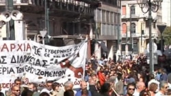 Video of public transit workers striking in Greece