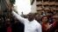 Felix Tshisekedi, leader of the Congolese main opposition party, the Union for Democracy and Social Progress (UDPS) who was announced as the winner of the presidential elections gestures to his supporters in Kinshasa, Democratic Republic of Congo, Jan. 10