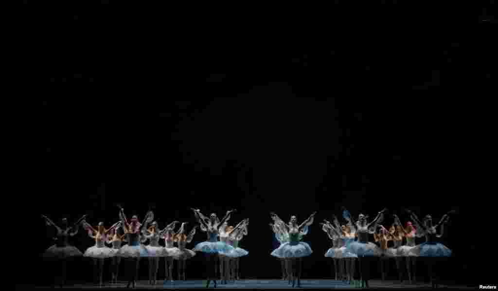 Czech National Ballet members perform during a rehearsal of &quot;La Bayadere&quot; at Maestranza Theatre in Seville, Spain.