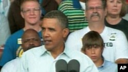 President Barack Obama speaking in Milwaukee, Wisconsin, 06 Sep 2010