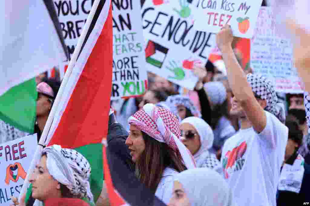 Pro-palestinski demonstranti u Los Angelesu.