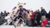 Tank Young, 14, performs at the Indigenous Peoples Day Sunrise Gathering, Oct. 14, 2024, in San Francisco. 