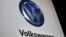 The Volkswagen logo is seen at the company's display during the North American International Auto Show in Detroit, Jan. 10, 2017.