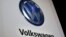 The Volkswagen logo is seen at the company's display during the North American International Auto Show in Detroit, Jan. 10, 2017.
