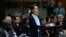 Myanmar's leader Aung San Suu Kyi addresses judges of the International Court of Justice on the second day of three days of hearings in The Hague, Netherlands, Dec. 11, 2019. 