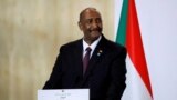 FILE: Sudan's Sovereign Council Chief General Abdel Fattah al-Burhan attends a news conference during a visit to Paris, France 5.17.2021