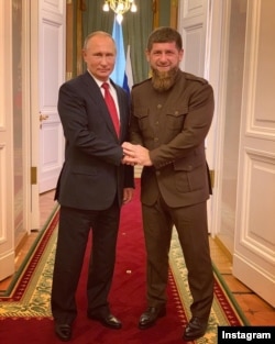 President of Russia Vladimir Putin with the governor of Chechnya Ramzan Kadyrov