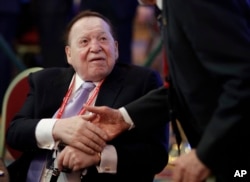 Chairman and Chief Executive Officer of the Las Vegas Sands Corporation, Sheldon Adelson, attends the Republican Jewish Coalition annual leadership meeting, Feb. 24, 2017, in Las Vegas.
