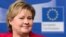 Perdana Menteri Norwegia Erna Solberg, salah satu ketua kelompok PBB yang mengadvokasi tujuan-tujuan pembangunan baru dunia untuk 2030.