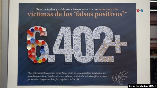 6.402 es el número de víctimas que la JEP tiene registrados de los “falsos positivos” de Colombia, el jueves 28 de noviembre de 2024. FOTO: Javier Hernández, VOA.