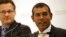FILE - Former Maldives President Mohamed Nasheed speaks to reporters in London, Jan. 25, 2016. His party said his country's decision to leave the Commonwealth, made without consulting parliament, would damage the Maldives' standing in the international community.
