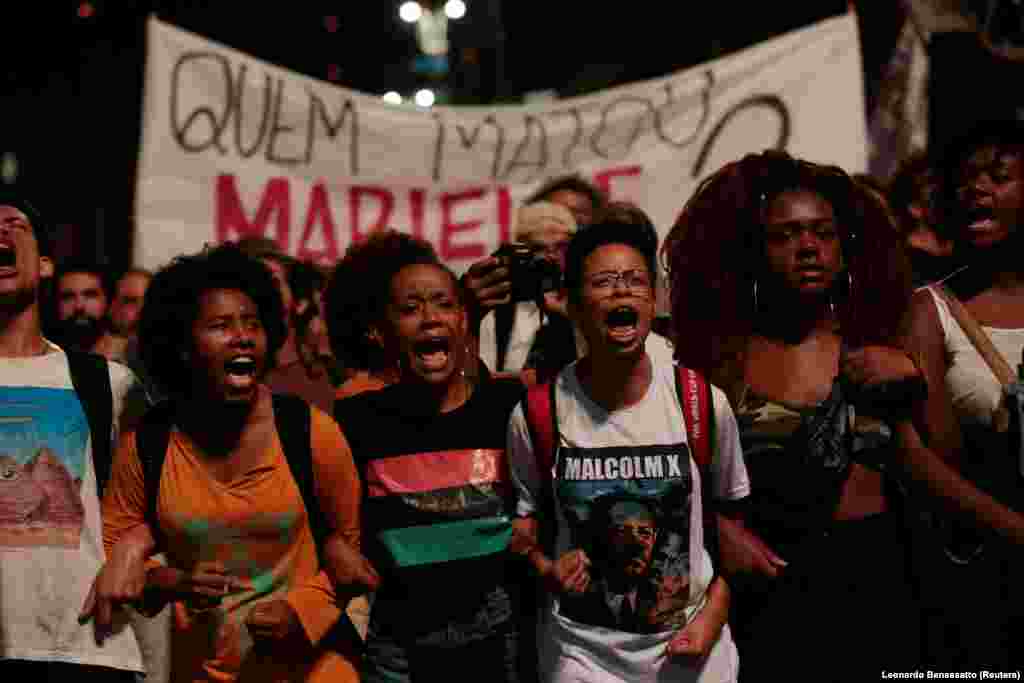 Manifestação em São Paulo, contra o assassinato de Marielle Franco