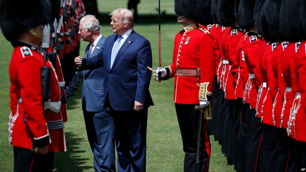 ThÃ¡i tá»­ Charles vÃ  TT Donald Trump táº¡i lá»… Ä‘Ã³n á»Ÿ Äiá»‡n Buckingham, hÃ´m 3/6/2019.