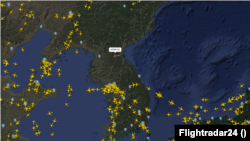 고려항공 JS6102편이 8월 31일 원산을 출발해 평양으로 향하는 모습. 자료=Flightradar24