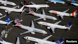 Pesawat Boeing 737 MAX diparkir di Landasan Pesawat Boeing di Seattle, Washington, AS, 1 Juli 2019. (Foto: dok). 