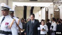 Chea Sophara, Minister of Land Management and Urban Planning and Construction, attended Sok An’s funeral, Phnom Penh, Cambodia, March 16, 2017. (Khan Sokummono/ VOA Khmer)