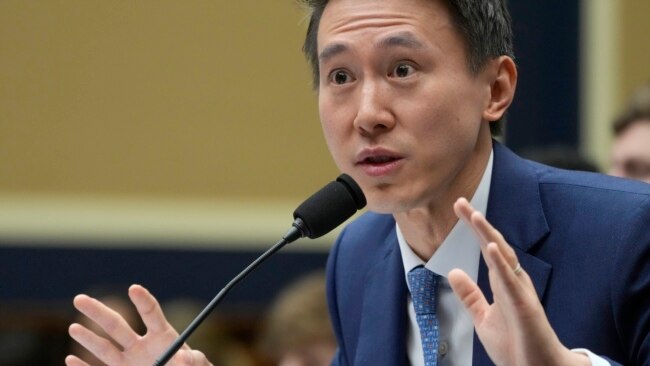 TikTok CEO Shou Zi Chew testifies during a hearing of the House Energy and Commerce Committee, on the platform's consumer privacy and data security practices and impact on children, March 23, 2023.