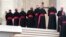 Bishops line up to greet Pope Francis during his weekly general audience, in St. Peter's Square, at the Vatican, Jan. 31, 2018.