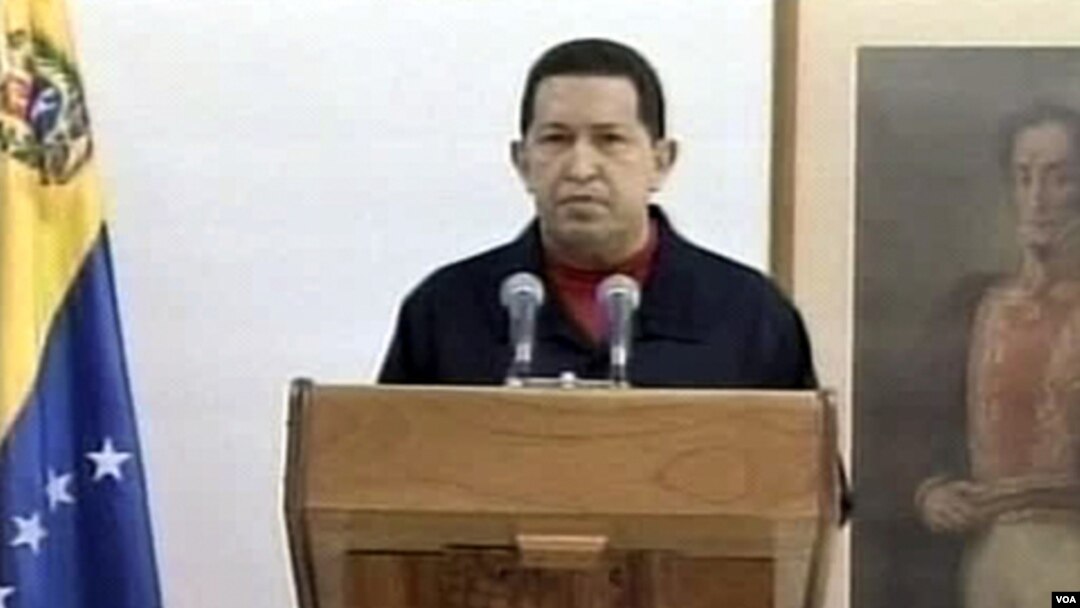 Presiden Hugo Chavez memberikan pidato kepada rakyat Venezuela dari Havana, Kuba (30/6).