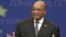 South Africa's President Jacob Zuma addresses the media at the European Council building in Brussels, Tuesday, Sept. 28, 2010. (AP Photo/Yves Logghe)