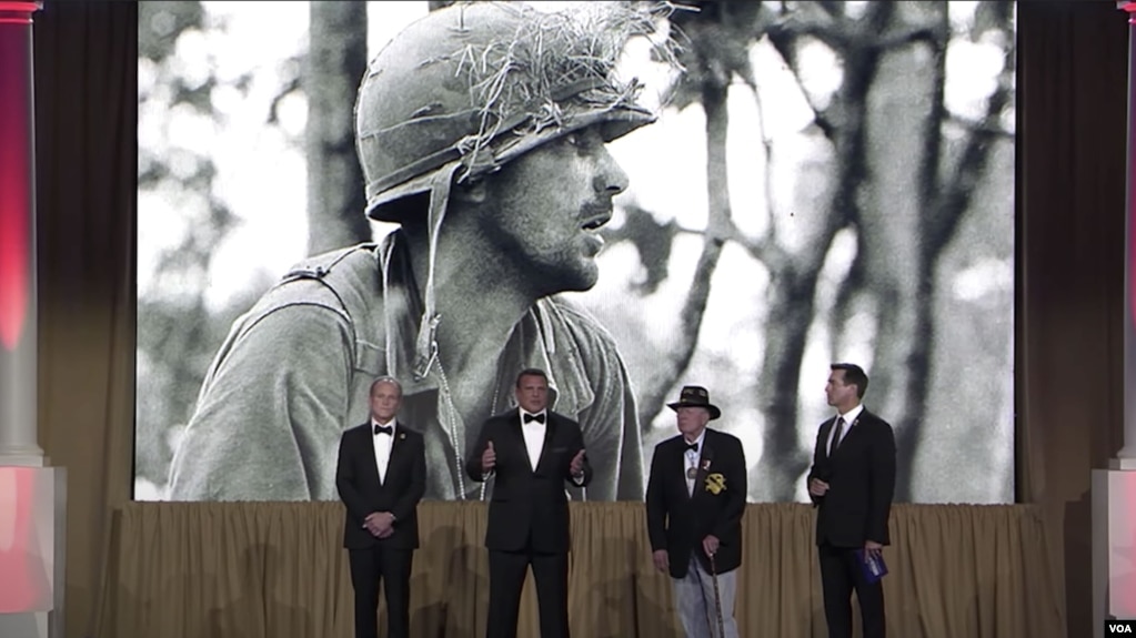 Hình ảnh tại lễ vinh danh Rick Rescorla. (Hình: Trích xuất từ video American Veterans Center)