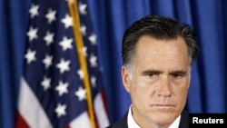 U.S. Republican presidential nominee and former Massachusetts Governor Mitt Romney listens to questions on the attack on the U.S. consulate in Libya, in Jacksonville, Florida, September 12, 2012.