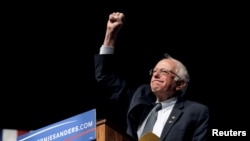 Ứng viên tổng thống của đảng Dân chủ Bernie Sanders vận động tại Laramie, Wyoming, ngày 5/4/2016.
