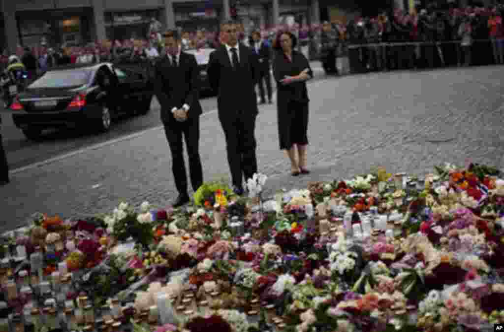 مراسم یاد بود از قربانیان حادثه حملات دوگانه در ناروی