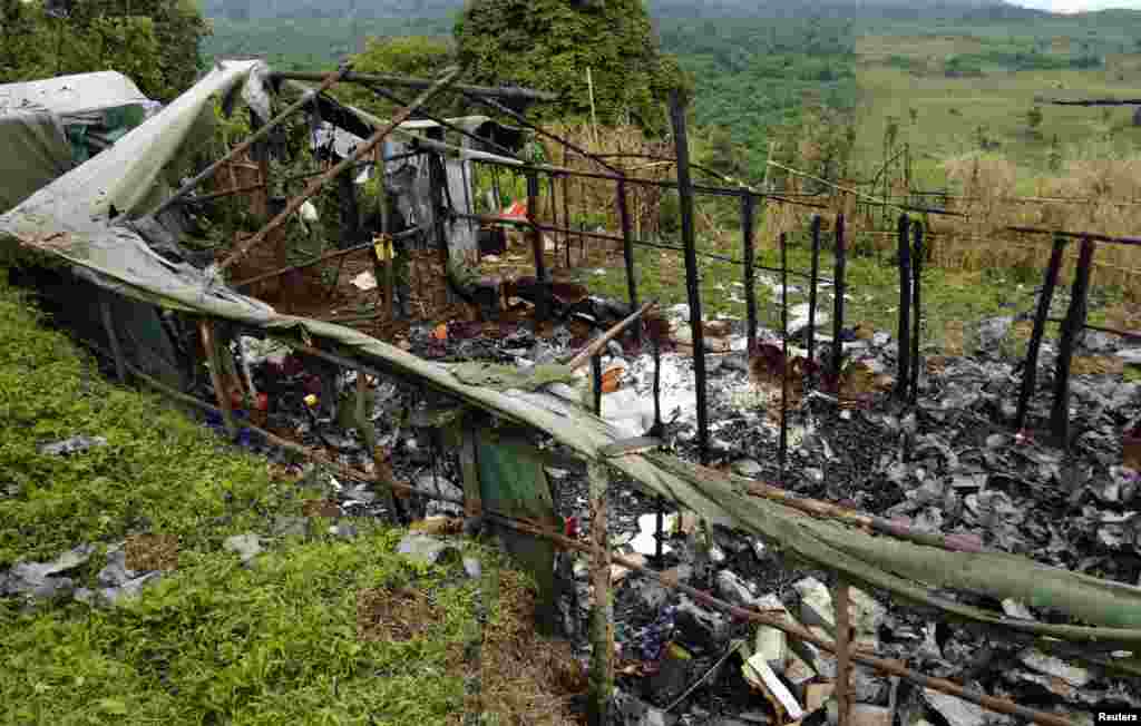 A makeshift armory used by the M23 rebel fighters is seen after the rebels surrendered to the Congolese army in Chanzo village near the eastern town of Goma, Nov. 5, 2013.