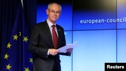 FILE - European Council President Herman Van Rompuy