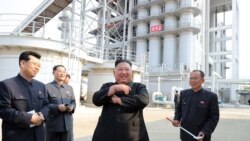Kim Jong Un ( ao centro) em foto tirada ontem