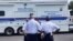 A Nashville Fire Department emergency operations center is seen outside of Opry Mills Mall in Nashville, Tennessee, May 3, 2018, in this still image obtained from a social media video.