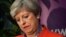 Britain's Prime Minister Theresa May waits for the result of the vote in her constituency at the count center for the general election in Maidenhead, June 9, 2017. 