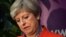 Britain's Prime Minister Theresa May waits for the result of the vote in her constituency at the count center for the general election in Maidenhead, June 9, 2017. 