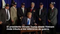 Desde Vietnam Trump rinde tributo a veteranos