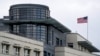 FILE - A U.S. flag sits atop the U.S. Embassy in Berlin, Jan. 3, 2022. President Donald Trump on Feb. 12, 2025, directed the secretary of state to revamp the U.S. Foreign Service to ensure implementation of the president's foreign policy agenda.