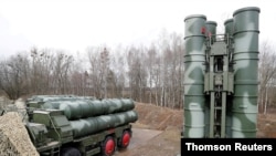 FILE - A new S-400 Triumph surface-to-air missile system is shown after its stationing at a military base near Kaliningrad, Russia, March 11, 2019.