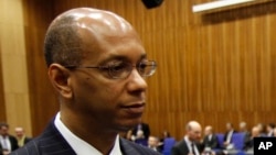 FILE - The U.S. permanent representative to the Conference on Disarmament, Ambassador Robert Wood, is pictured at an International Atomic Energy Agency board of governors meeting in Vienna, Austria, Nov. 30, 2012. 