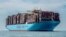 FILE: Kapal kontainer Maersk Hangzhou berlayar di terusan Wielingen, Westerschelde, Belanda, 15 Juli 2018. 9Rene van Quekelberghe/Handout via REUTERS)