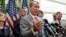 As Congress returns to work following the July 4th break and the Supreme Court decision to uphold President Obama's health care law, House Speaker John Boehner of Ohio, center, and other GOP House leaders face reporters after a closed-door political strat