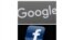 FILE - This file photo combo of images shows a Google sign and the Facebook app. In a scathing indictment of the two most powerful corporate giants of the internet, Amnesty International insists in a new report published Thursday, Nov. 21, 2019,…