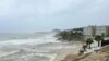 Hotels stand along the shore before the arrival of Tropical Storm Ileana in San Jose de los Cabos, Mexico, Sept. 13, 2024. 