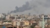 Plumes of smoke rise during fighting between the paramilitary Rapid Support Forces and the army in Khartoum, Sudan, on Sept. 26, 2024.